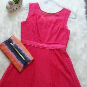 Max and Cleo pink lace dress new .